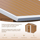 Heavy Duty Metal Storage Shed With Windows, Lockable Door & Ventilation, Weatherproof Outdoor Garden Shed For Backyard, Brown Iron 6X4 Ft