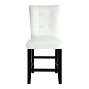 Hussein - Counter Height Chair (Set of 2) - White PU & Black Finish - Atlantic Fine Furniture Inc