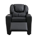 Sally Deluxe Kids Recliner Chair With Cup Holder - Black