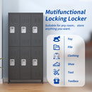 6 Door Lockers With Lock For Secure Storage - Black