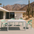 4 Piece Set Of Modern Designed Single Chairs With Long Table