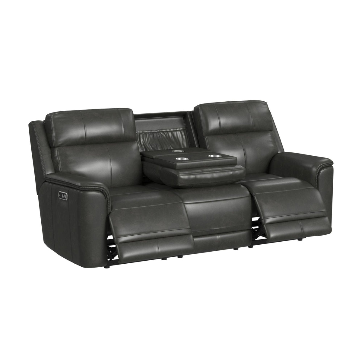 Mustang P3 Sofa With DDT, Wireless Chargerin in Dark Brown by Elements International, view 23