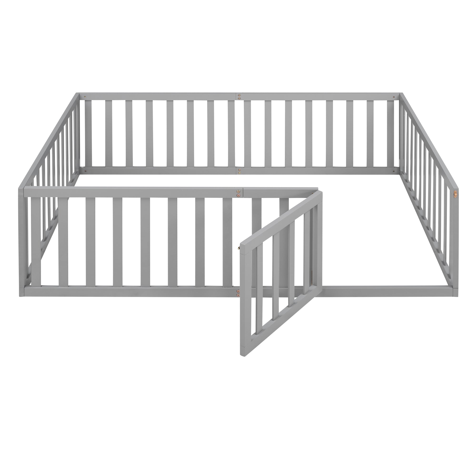 Full Size Wood Daybed Frame with Fence, Gray(OLD SKU:WF289662AAE)