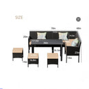 7 Piece Outdoor Furniture Set Waterproof Cushions Glass Table