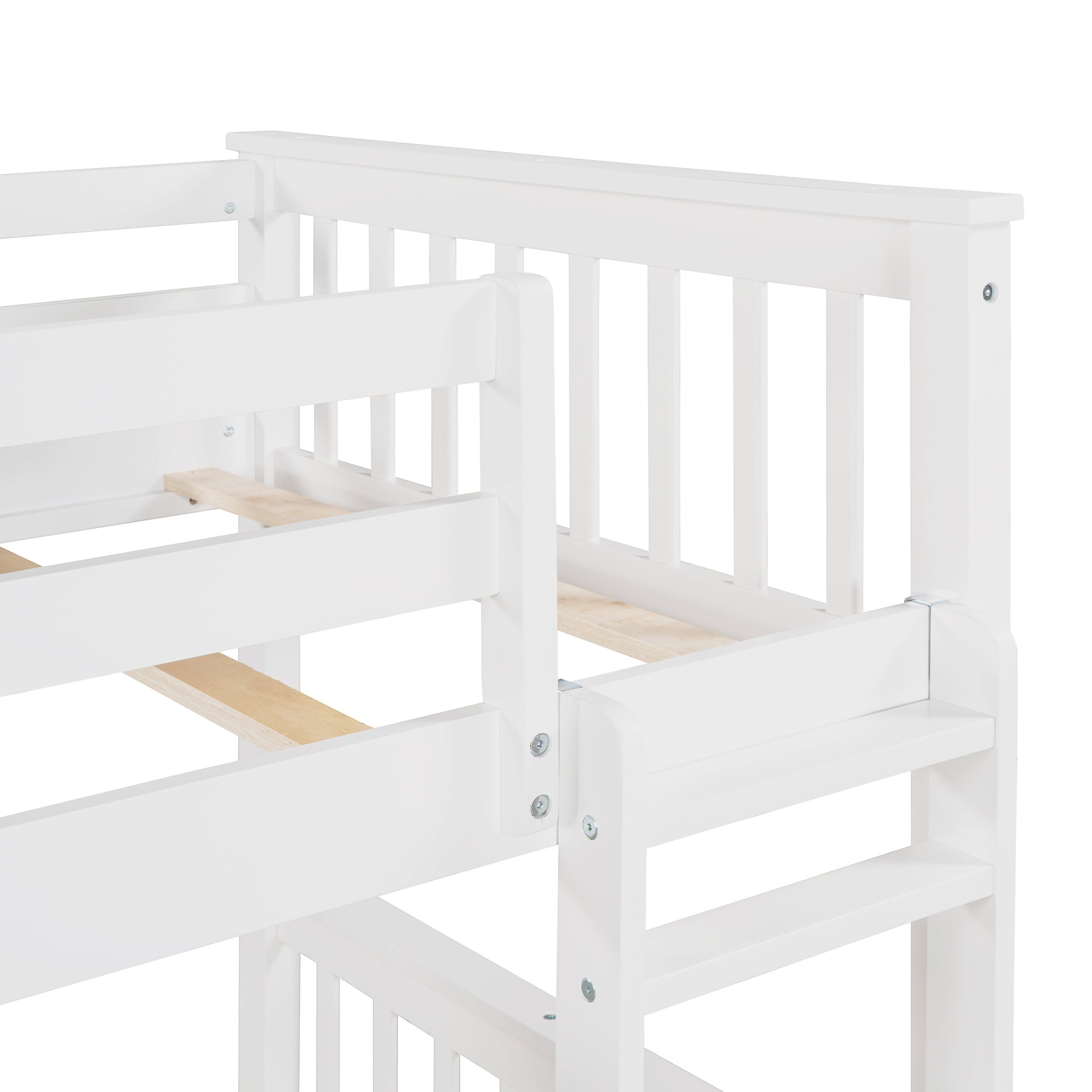 Twin-Over-Twin Bunk Bed with Ladders and Two Storage Drawers (White)(OLD SKU:LT000265AAK) - Atlantic Fine Furniture Melbourne FL