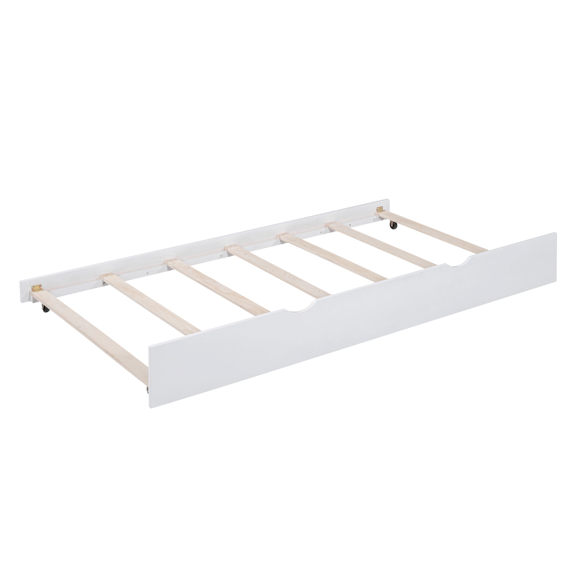 Wood Twin Size House Bed with Trundle and Storage, White - Atlantic Fine Furniture Melbourne FL