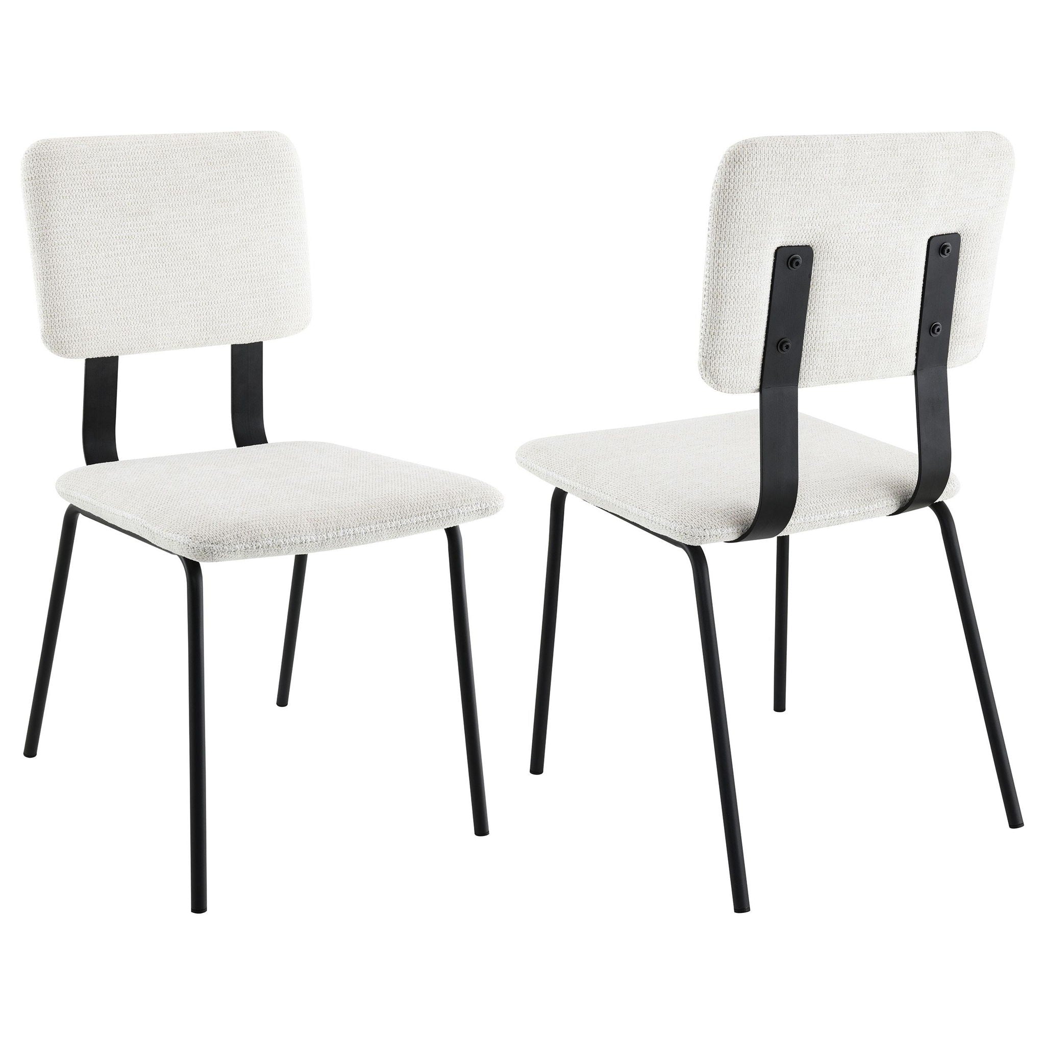 Calla Fabric Upholstered Dining Side Chair White (Set of 2) - Atlantic Fine Furniture Melbourne FL