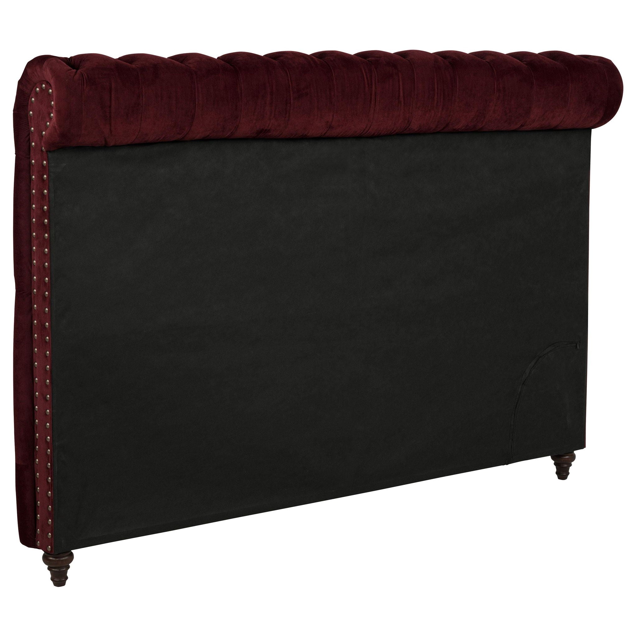 Devon 57-inch Upholstered Eastern King Headboard Wine Red