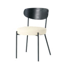Modern Bentwood Dining Chair, Metal Legs, Ash Veneer Back, (Set of 2) - Cream