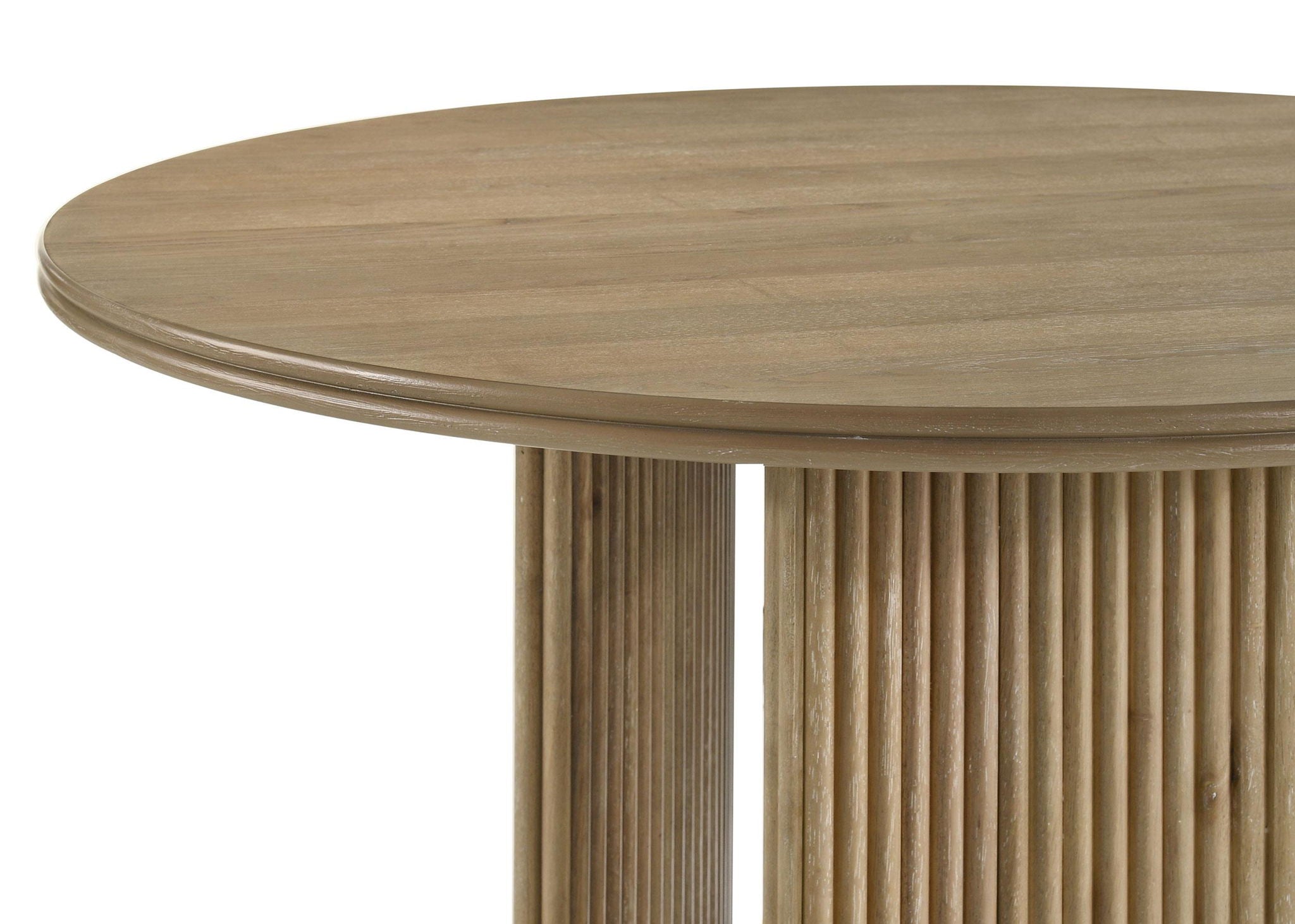 Adina 53-inch Round Wood Dining Table Distressed Light Brown - Atlantic Fine Furniture Melbourne FL