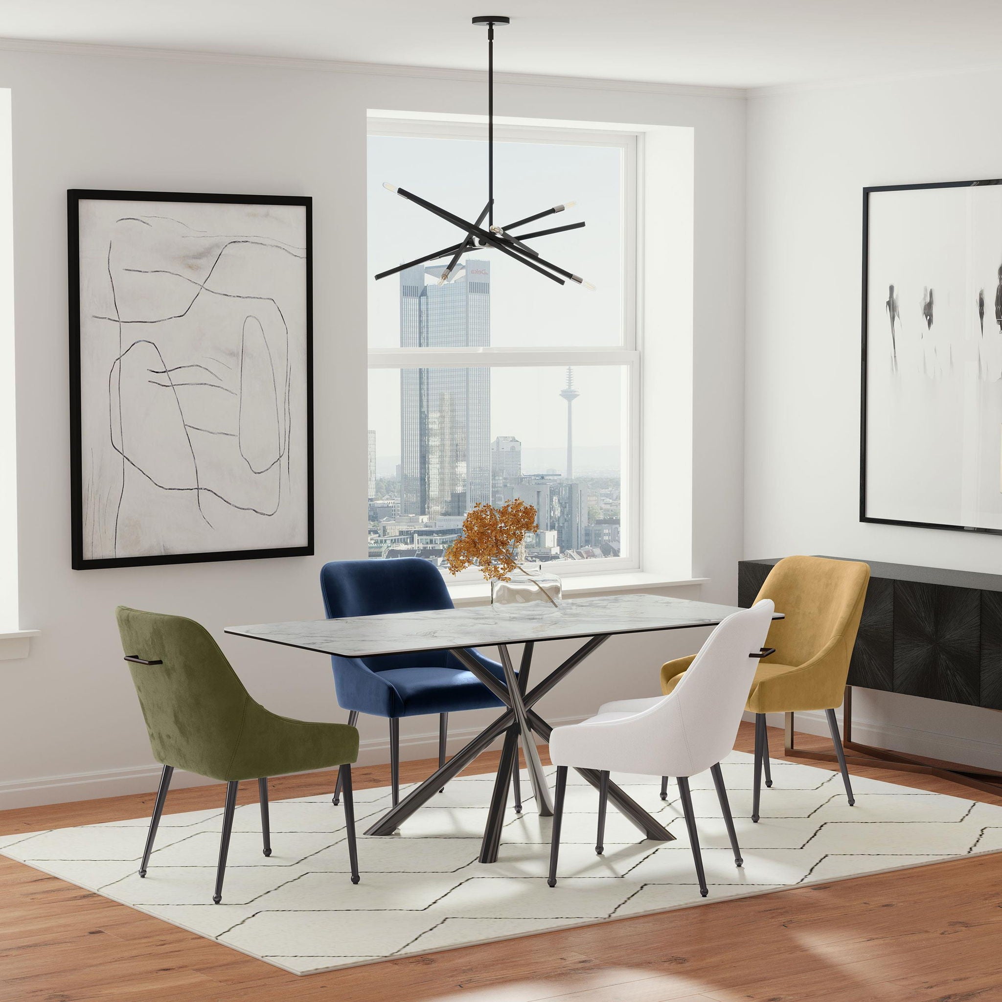 Mayette Upholstered Dining Side Chair Blue (Set of 2) - Atlantic Fine Furniture Melbourne FL
