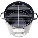 Heavy Duty Round Bbq Grill 17" Steel Charcoal Smoker For Outdoor Cooking - Black