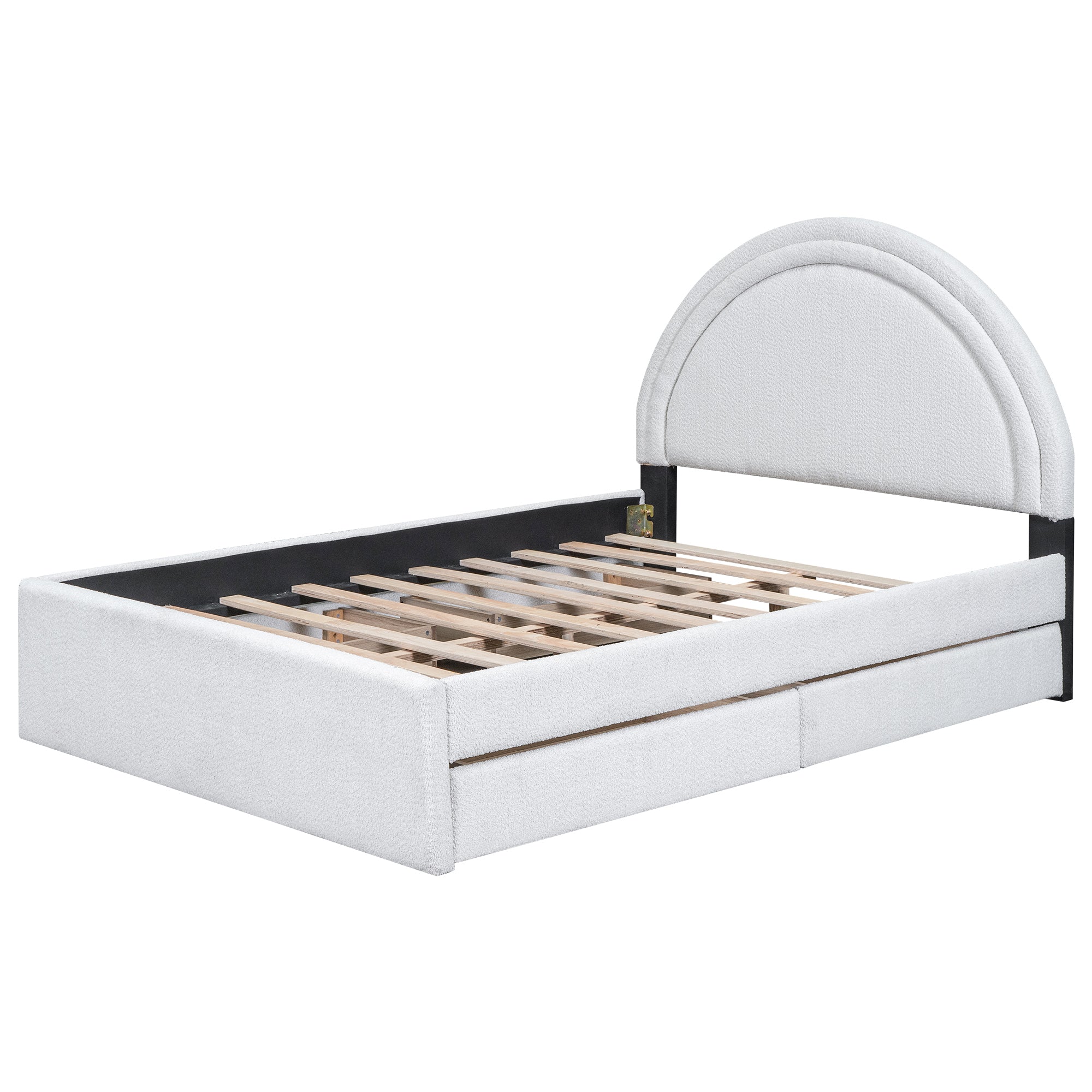 Teddy Upholstered Platform Bed With Four drawers, Full - Atlantic Fine Furniture Melbourne FL