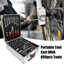 899 Piece Home Repair Tool Set With Rolling Plastic Toolbox, 4 Drawers, General Household Maintenance Kit