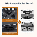 Outdoor Swivel Bar Chairs, 360 Degree Rotation, Ergonomic Backrest (Set of 2)