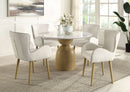 Kala - Natural Marble Top Round Dining Table - White