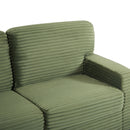 Upholstered U-Shaped Sectional Sofa With Movable Ottoman And Side Storage Pockets
