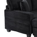 Upholstered U-Shaped Sectional Sofa With Movable Ottoman And Side Storage Pockets