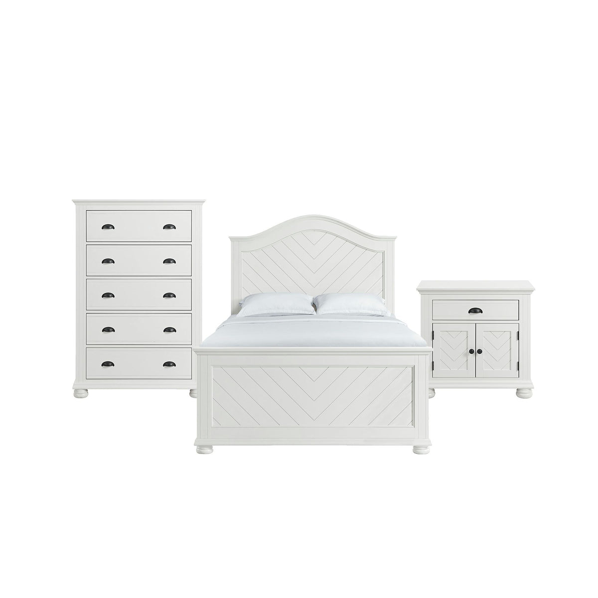Kona Panel Bedroom Set in White by Elements International