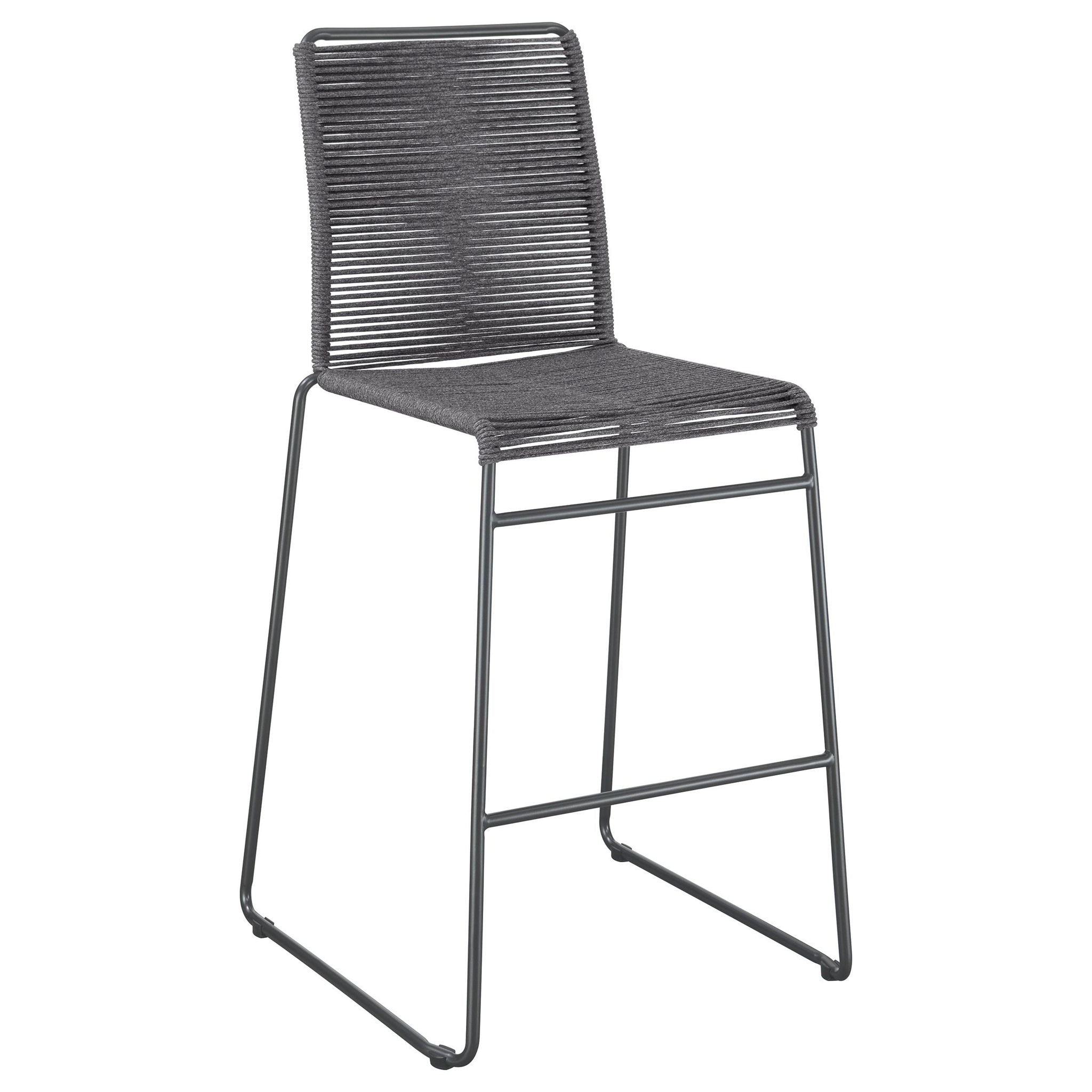 Jerome Woven Rope Metal Bar Chair Charcoal (Set of 2) - Atlantic Fine Furniture Melbourne FL