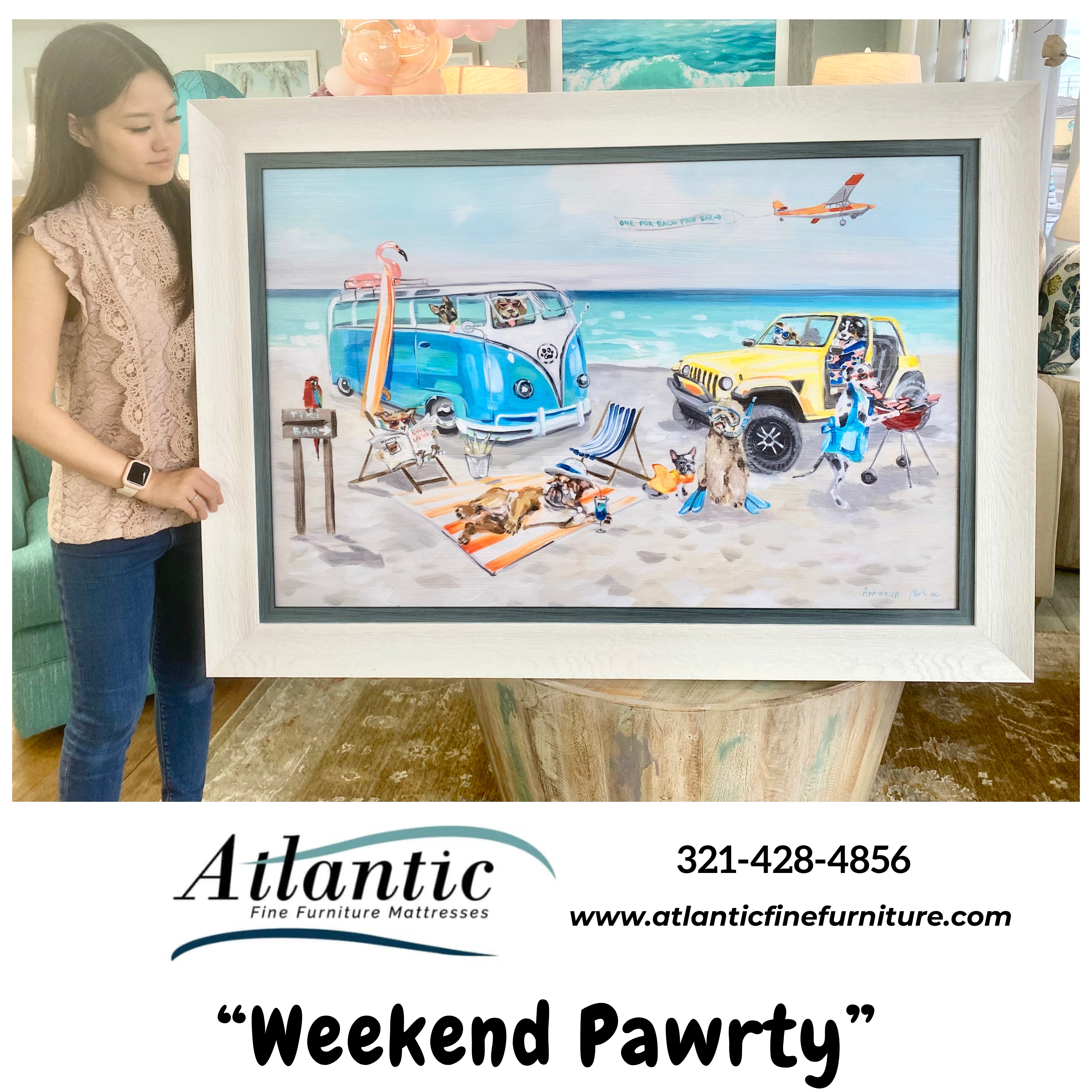 Weekend Pawrty- Coastal Art - Extra Large - Atlantic Fine Furniture Inc