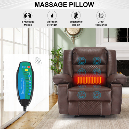 Breathable Leather Massage Recliner - Manual