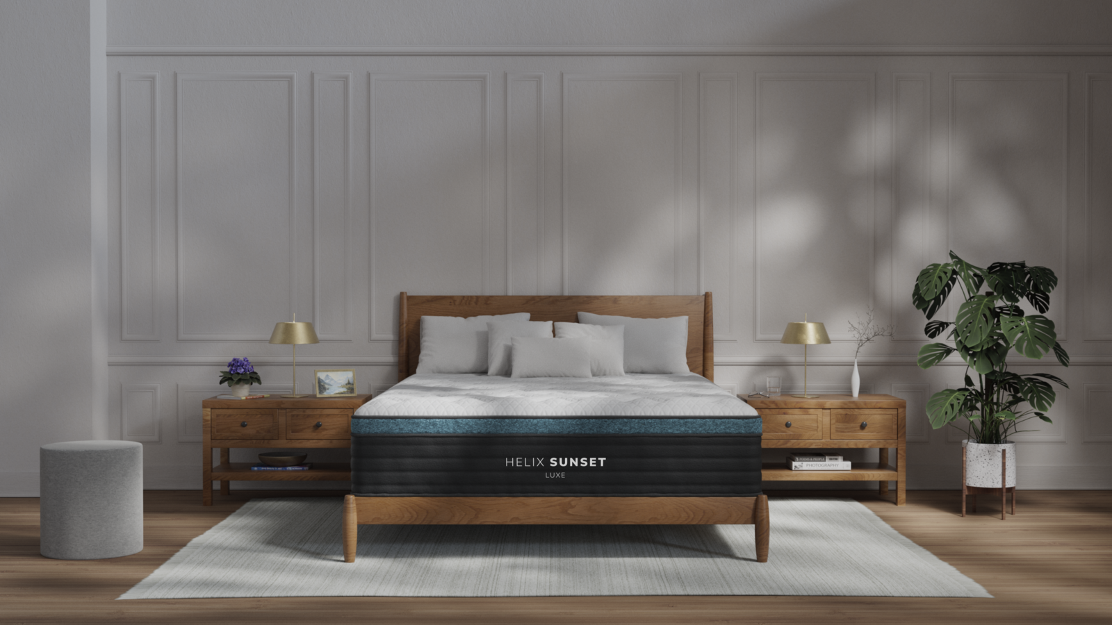 Helix Sunset Luxe mattress in a styled bedroom - Atlantic Fine Furniture Melbourne FL