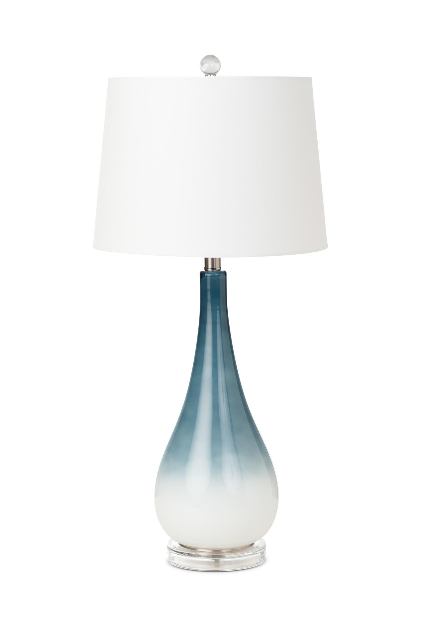 Serenity Blue/White Glass Table Lamp - Atlantic Fine Furniture Melbourne FL