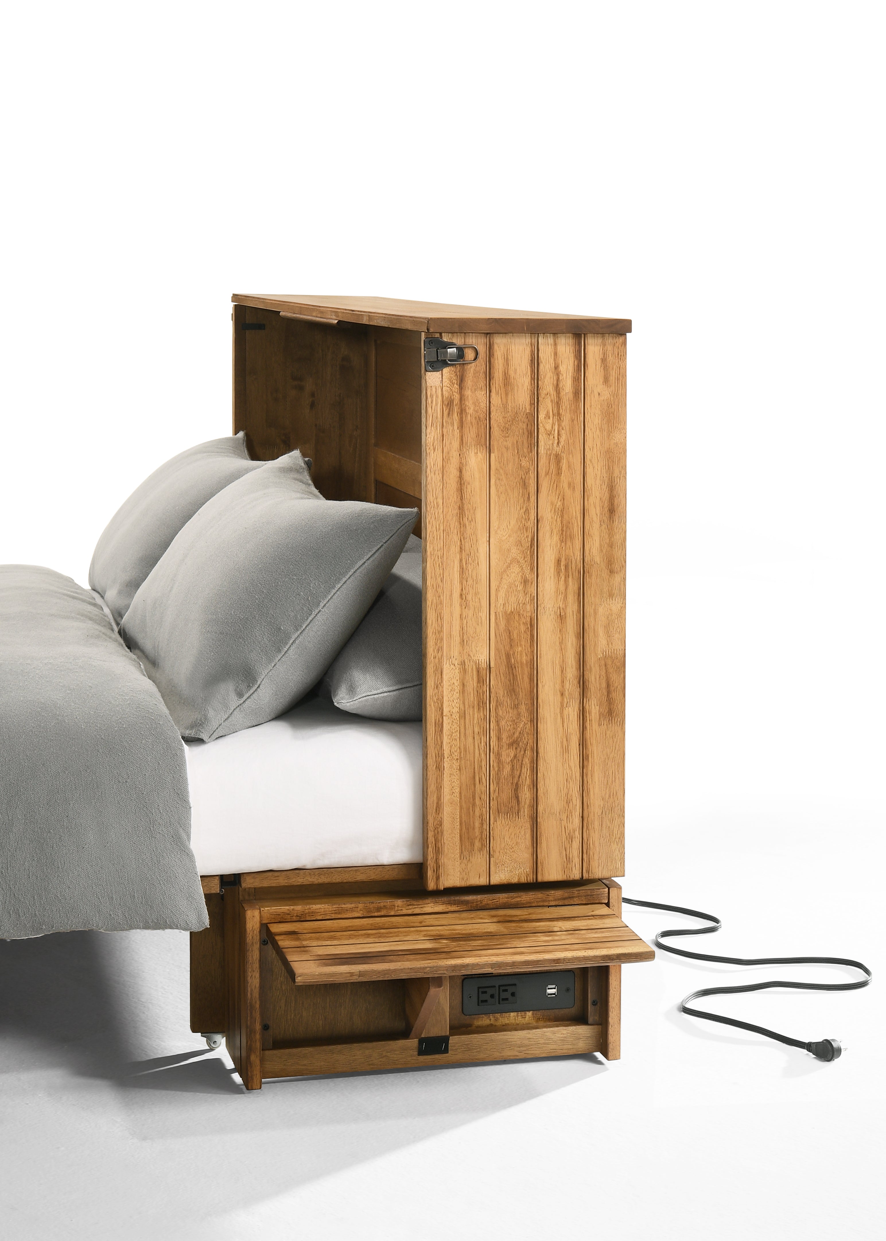 Marfa Murphy Cabinet Bed in Bakar, open view | Atlantic Fine Furniture, Melbourne FL