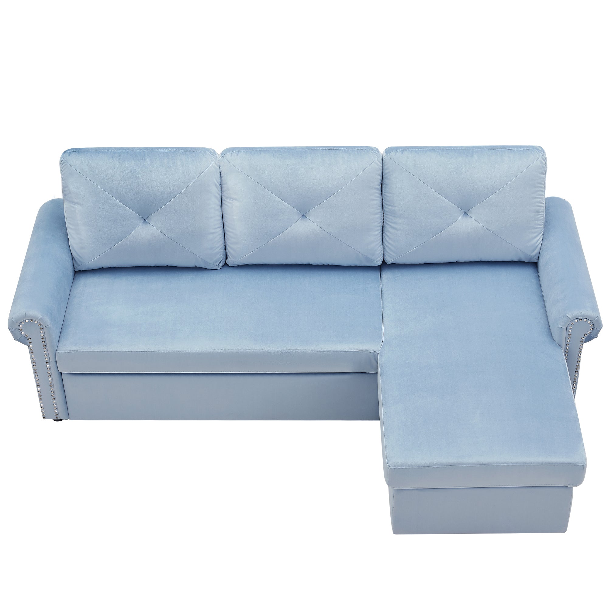 Orisfur. 83" Sleeper Sofa Bed Convertible Sectional Couch, 3-Seater L-Shape Corner Couch with Storage Chaise for Living Room Apartment - Atlantic Fine Furniture Inc