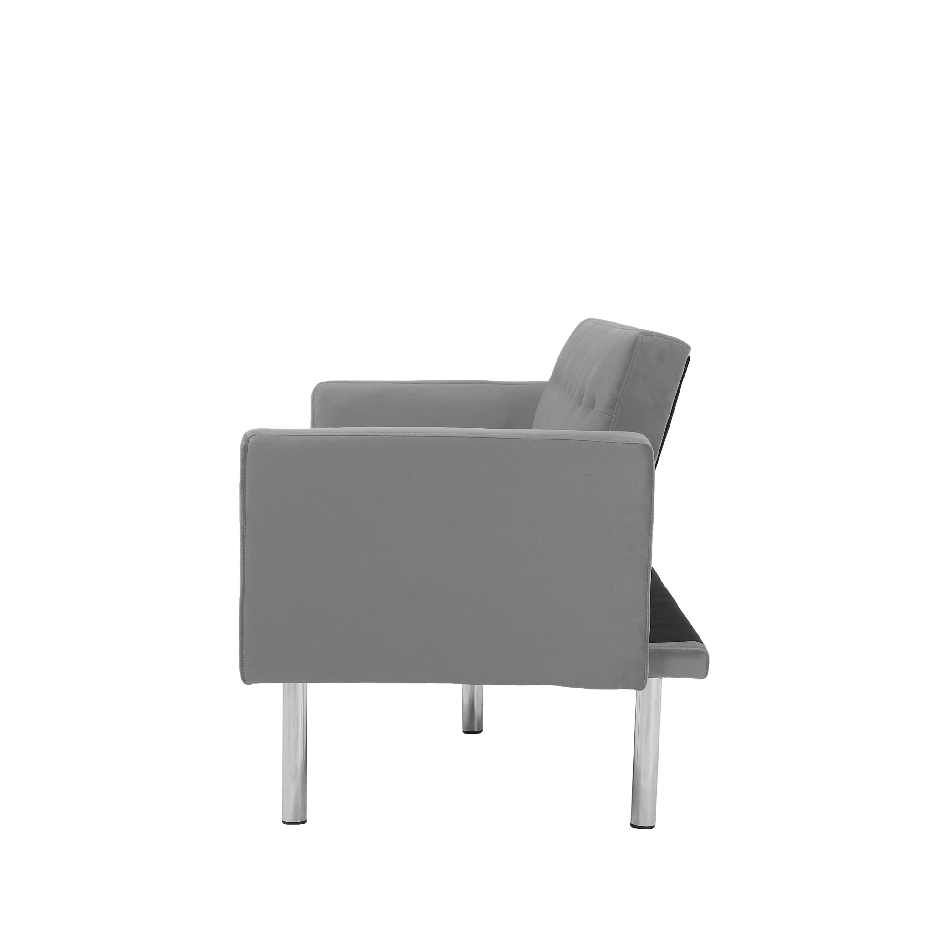 Square arm sleeper sofa Grey VELVET ***Not available for sale on Walmart*** - Atlantic Fine Furniture Inc