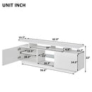 ON-TREND Modern TV Stand for TVs up to 65inches with LED lights, 16 Colors, for Livingroom, Bedroom, White  (OLD SKU: WF280706AAK) - Atlantic Fine Furniture Inc