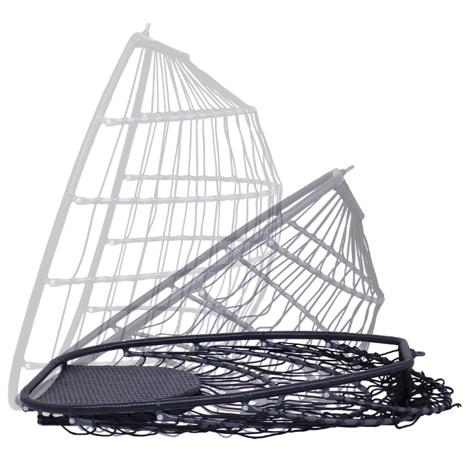 Hanging Egg Chair with Stand Outdoor Patio Swing Egg Chair Indoor Folding Egg Chair, Waterproof Cushion, Folding Rope Back, Heavy Duty C-Stand, 330LBS Capacity - Atlantic Fine Furniture Inc