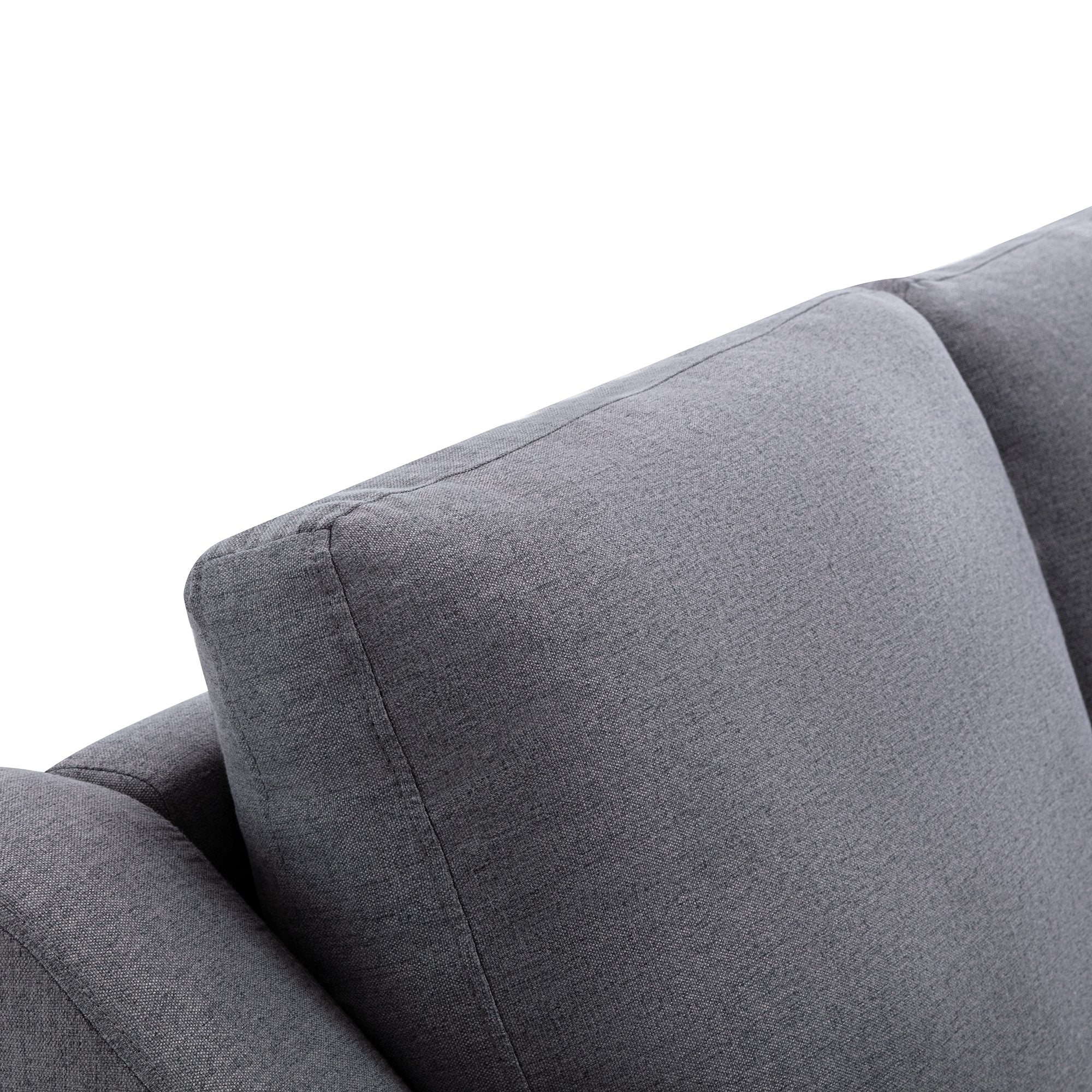 U_STYLE Upholstery Sleeper Sectional Sofa with Double Storage Spaces, 2 Tossing Cushions, Grey - Atlantic Fine Furniture Inc