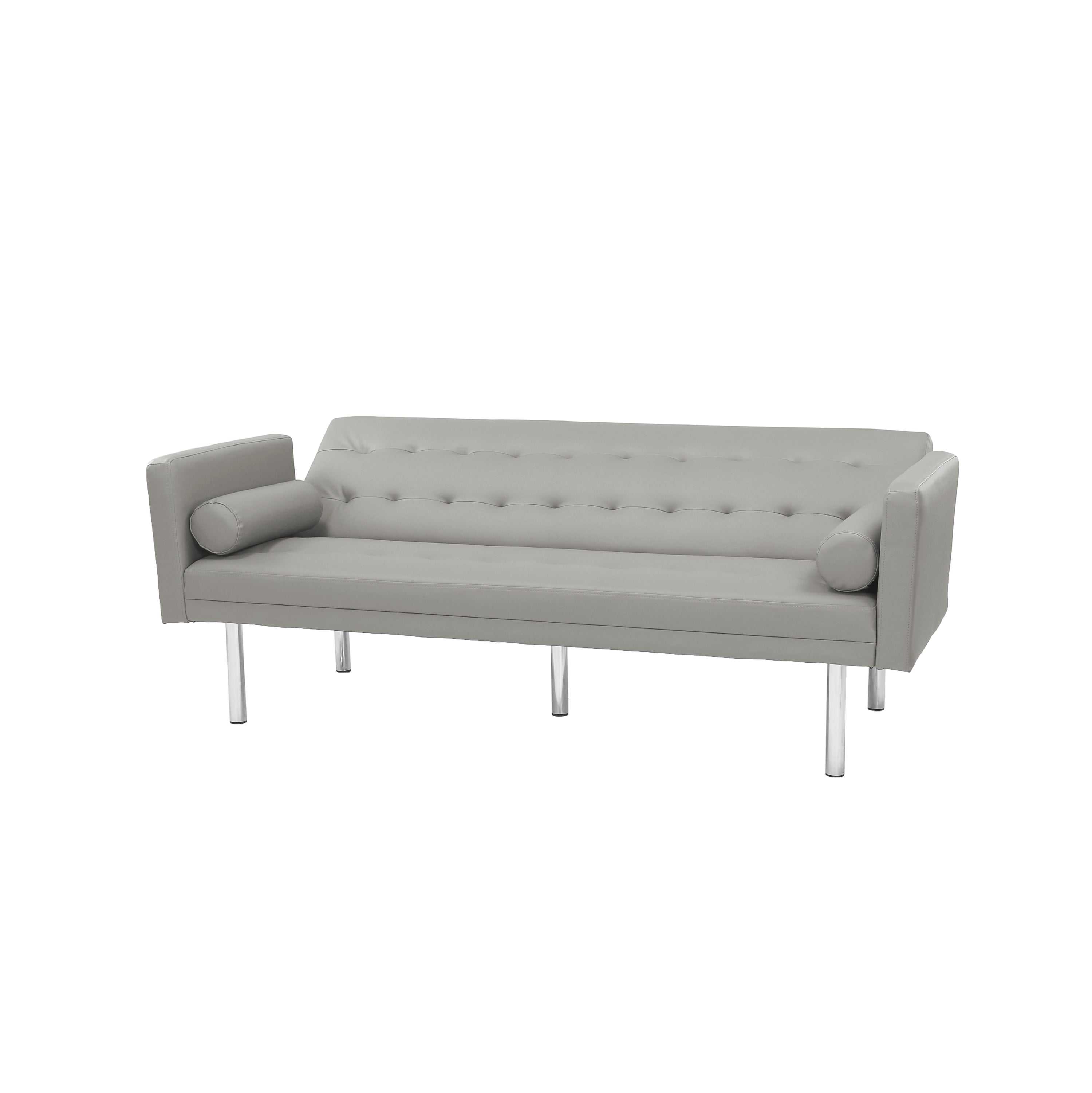 Square arm sleeper sofa GREY PU ***Not available for sale on Walmart*** - Atlantic Fine Furniture Inc
