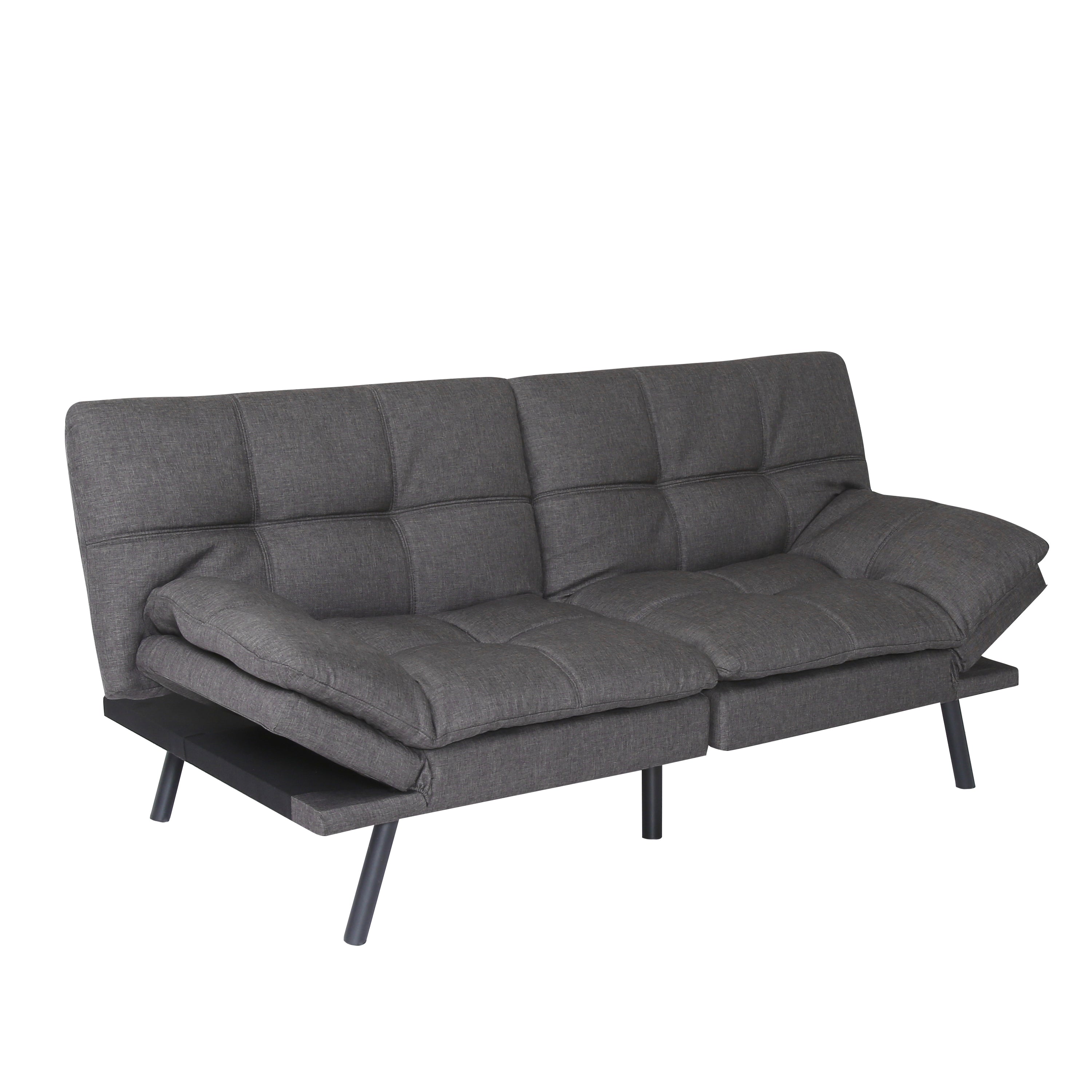 Convertible Memory Foam Futon Couch Bed, Modern Folding Sleeper Sofa-SF267FADGY - Atlantic Fine Furniture Inc