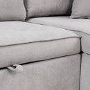 Orisfur. 104" Pull Out Sleeper Sofa Reversible L-Shape 3 Seat Sectional Couch with Storage Chaise and 2 Stools for Living Room Furniture Set - Atlantic Fine Furniture Inc