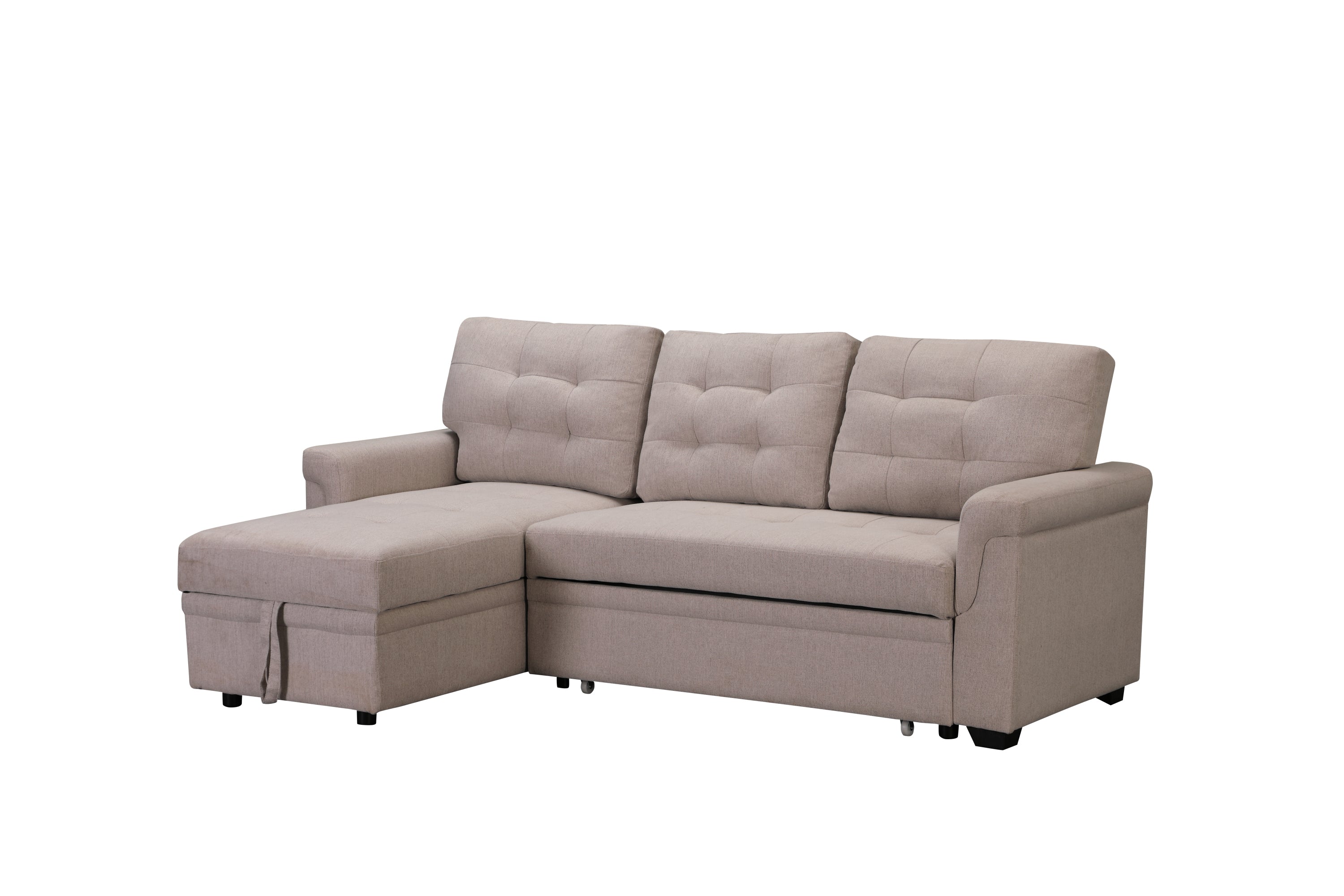 Upholstery Sleeper Sectional Sofa Beige - Atlantic Fine Furniture Inc