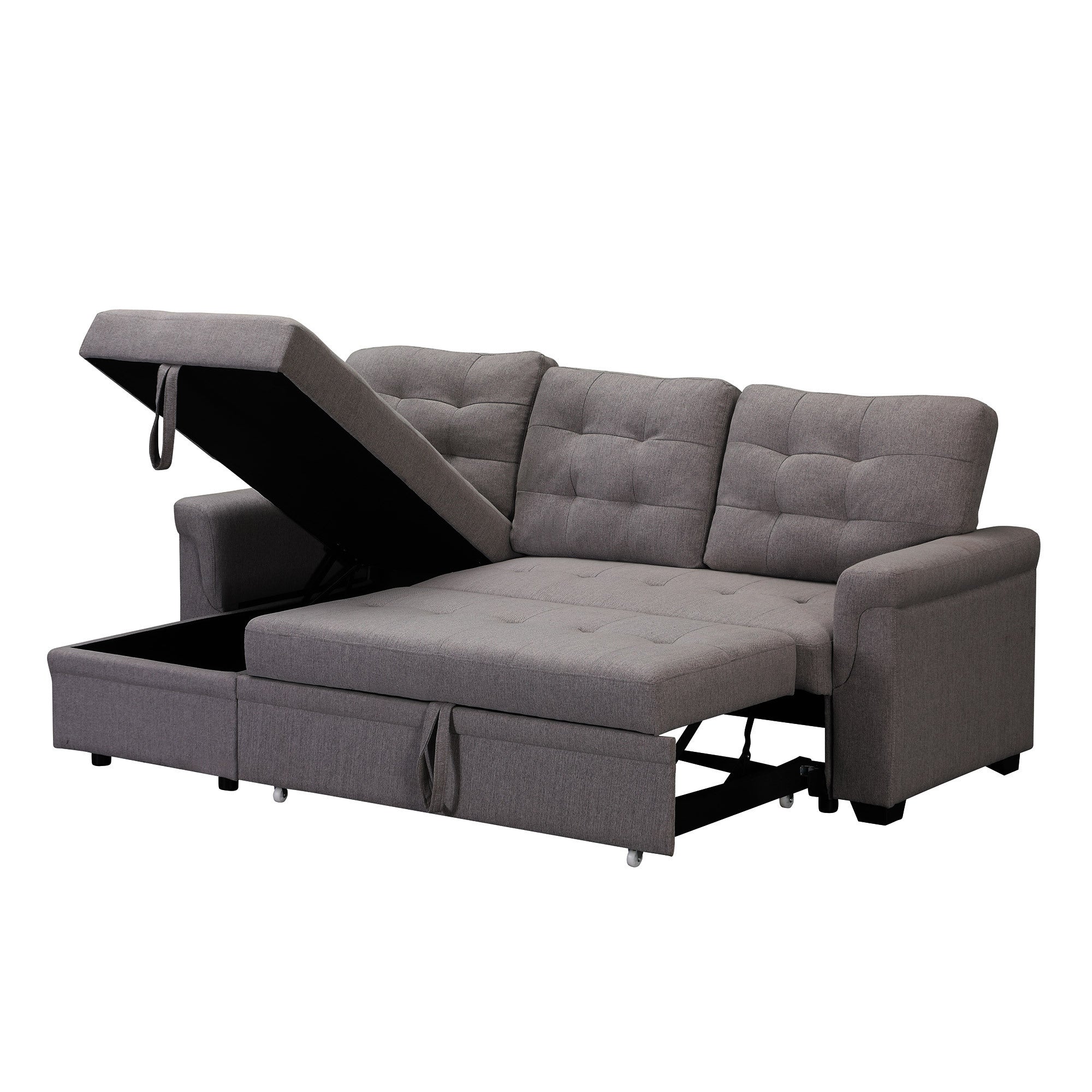 Upholstery Sleeper Sectional Sofa dark gray - Atlantic Fine Furniture Inc