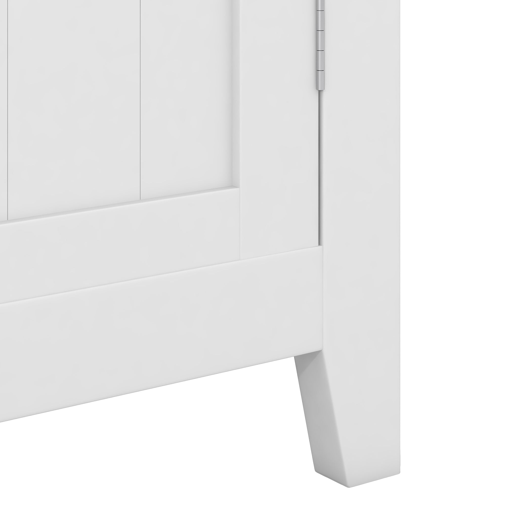 U-Can TV Stand for TV up to 60in with 2 Doors Adjustable Panels Open Style Cabinet, Sideboard for Living room, White - Atlantic Fine Furniture Inc