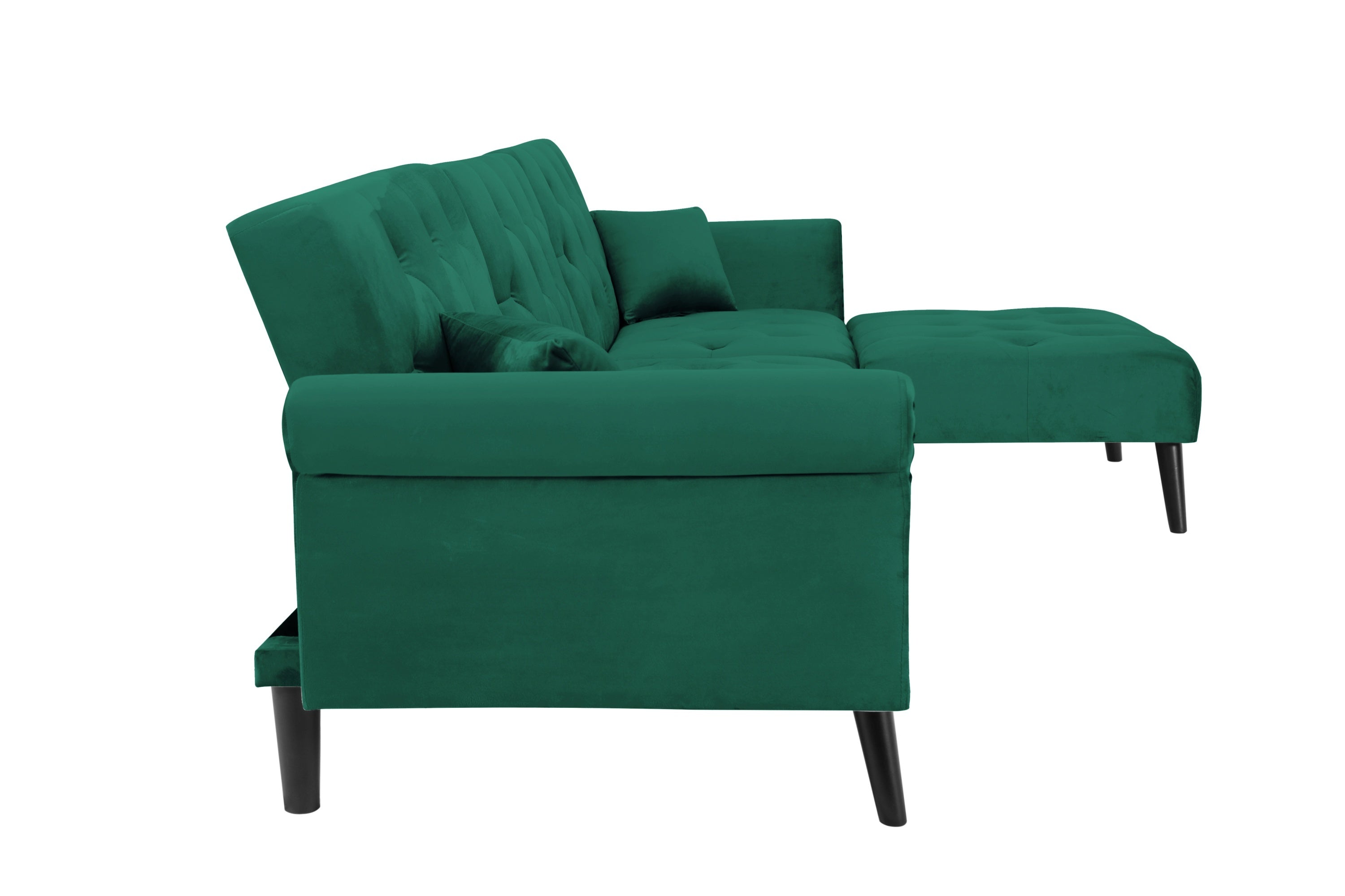 Convertible Sofa bed sleeper Green velvet (same as W223S01594。Size difference, See Details in page.) - Atlantic Fine Furniture Inc