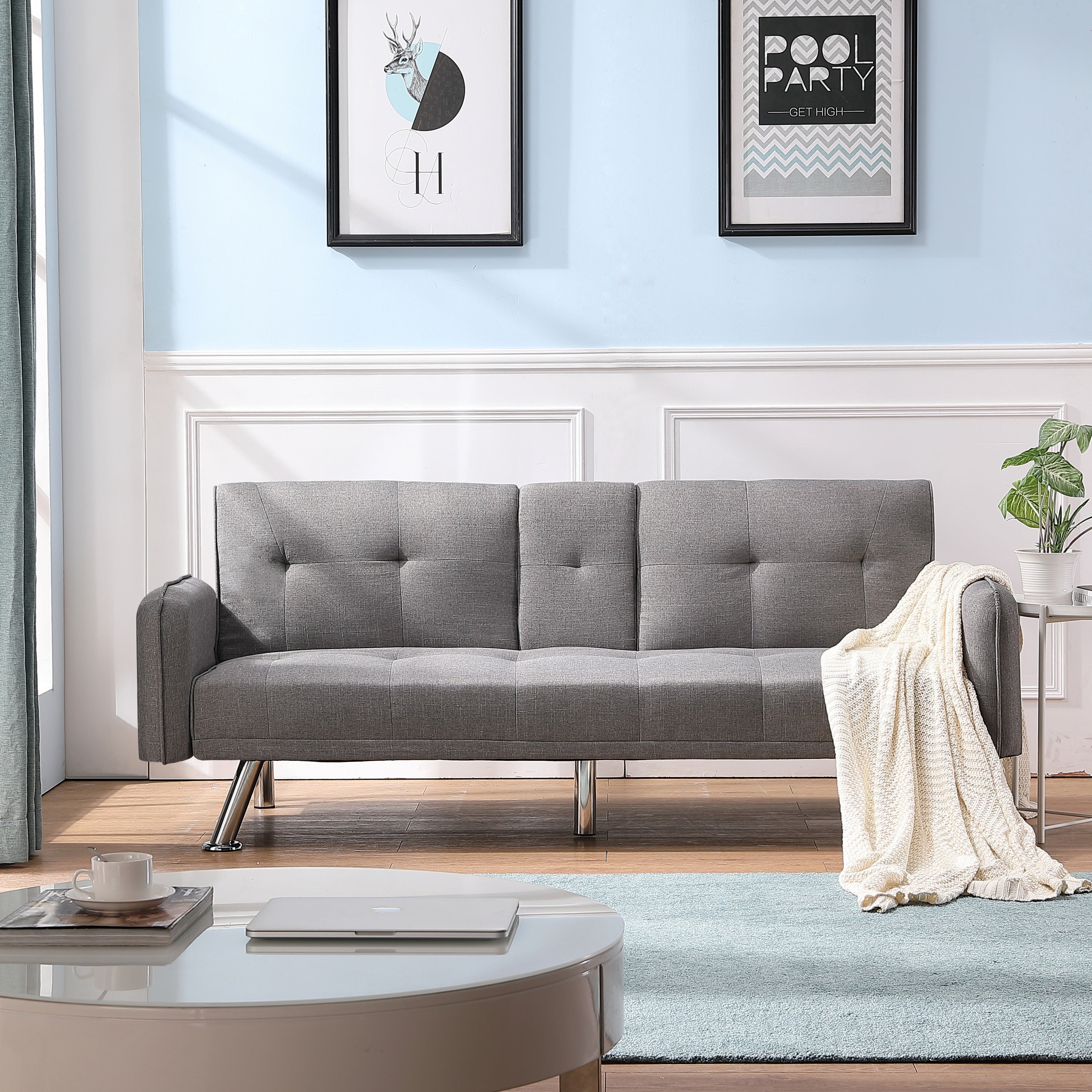 SLEEPER SOFA LIGHT GREY(same as W22339669。Size difference, See Details in page.) - Atlantic Fine Furniture Inc