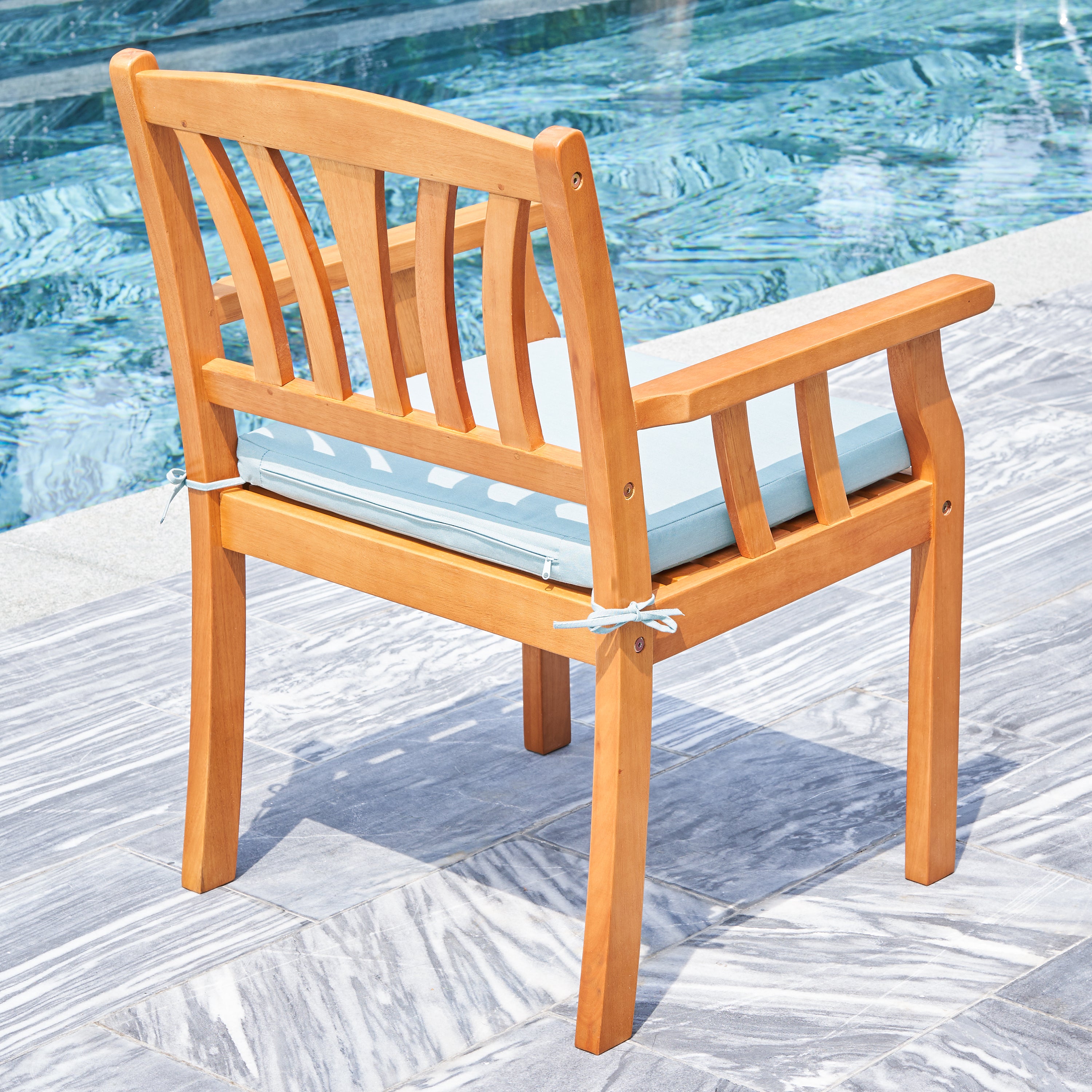Kapalua Honey Nautical Outdoor Eucalyptus Wooden Dining Chair - Atlantic Fine Furniture Inc
