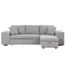 Orisfur. 104" Pull Out Sleeper Sofa Reversible L-Shape 3 Seat Sectional Couch with Storage Chaise and 2 Stools for Living Room Furniture Set - Atlantic Fine Furniture Inc