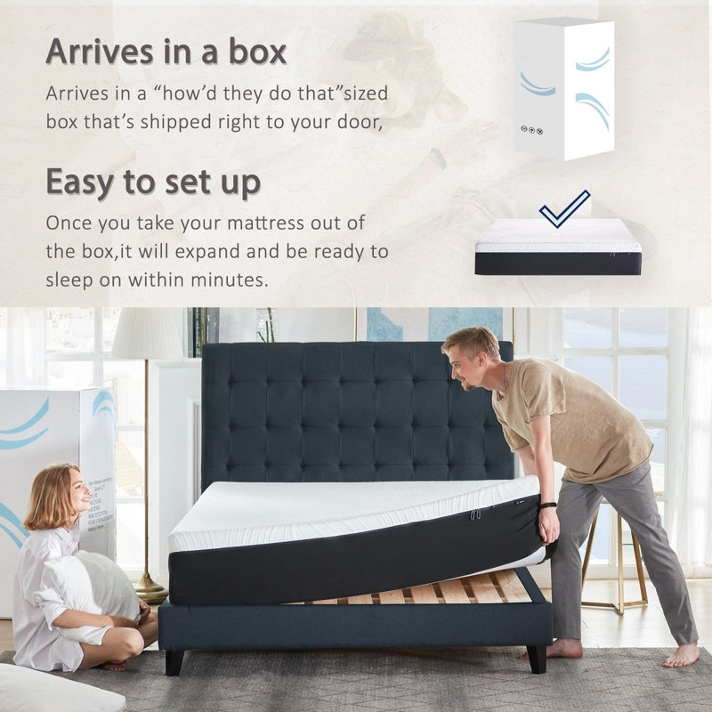 10 Inches Gel Memory Foam Mattress - Medium Comfort（Twin) - Atlantic Fine Furniture Inc