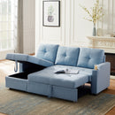 Orisfur. 81" Sleeper Sofa Bed Reversible Sectional Couch with Storage Chaise and Two Cup Holders for Living Room Furniture Set - Atlantic Fine Furniture Inc