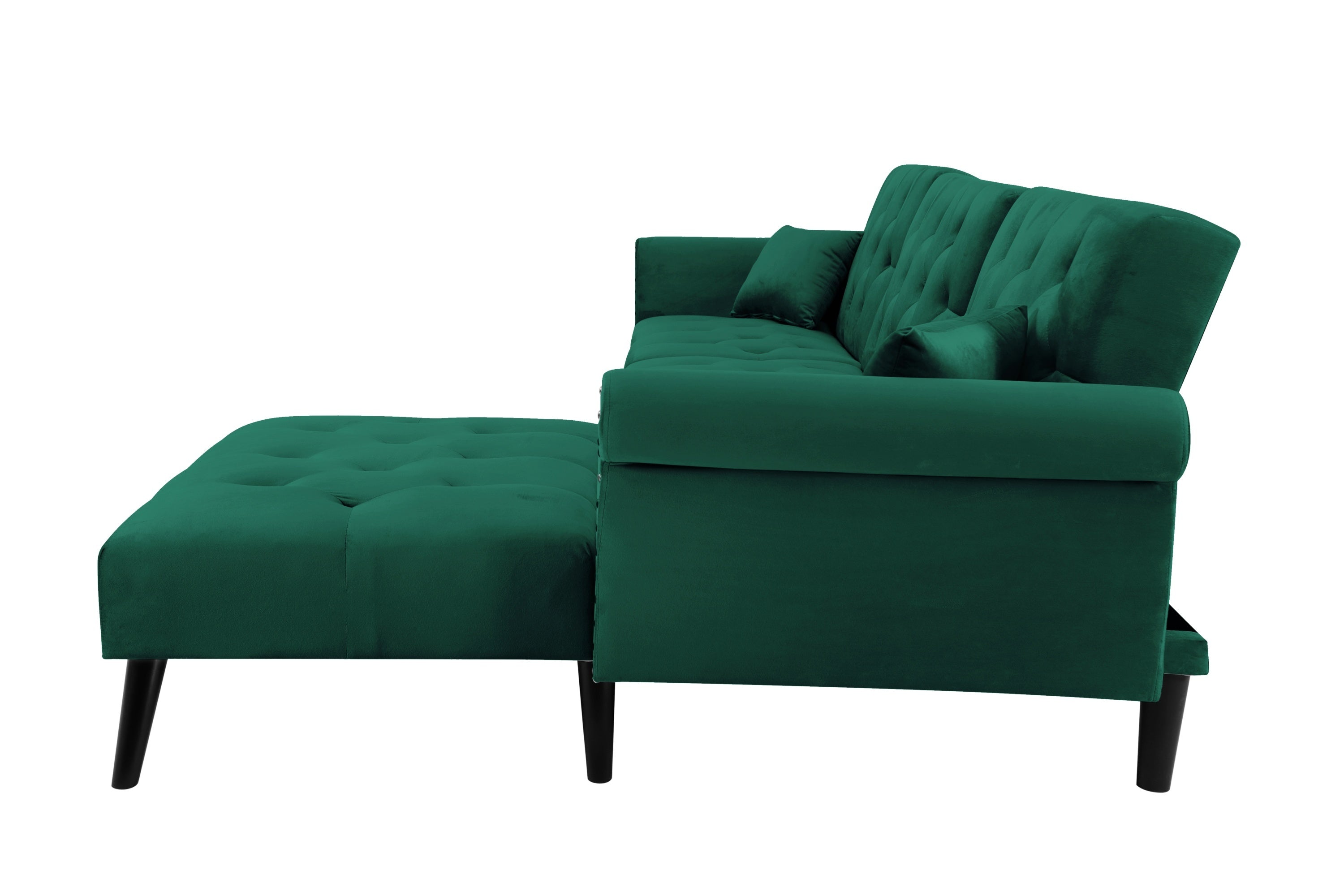 Convertible Sofa bed sleeper Green velvet (same as W223S01594。Size difference, See Details in page.) - Atlantic Fine Furniture Inc