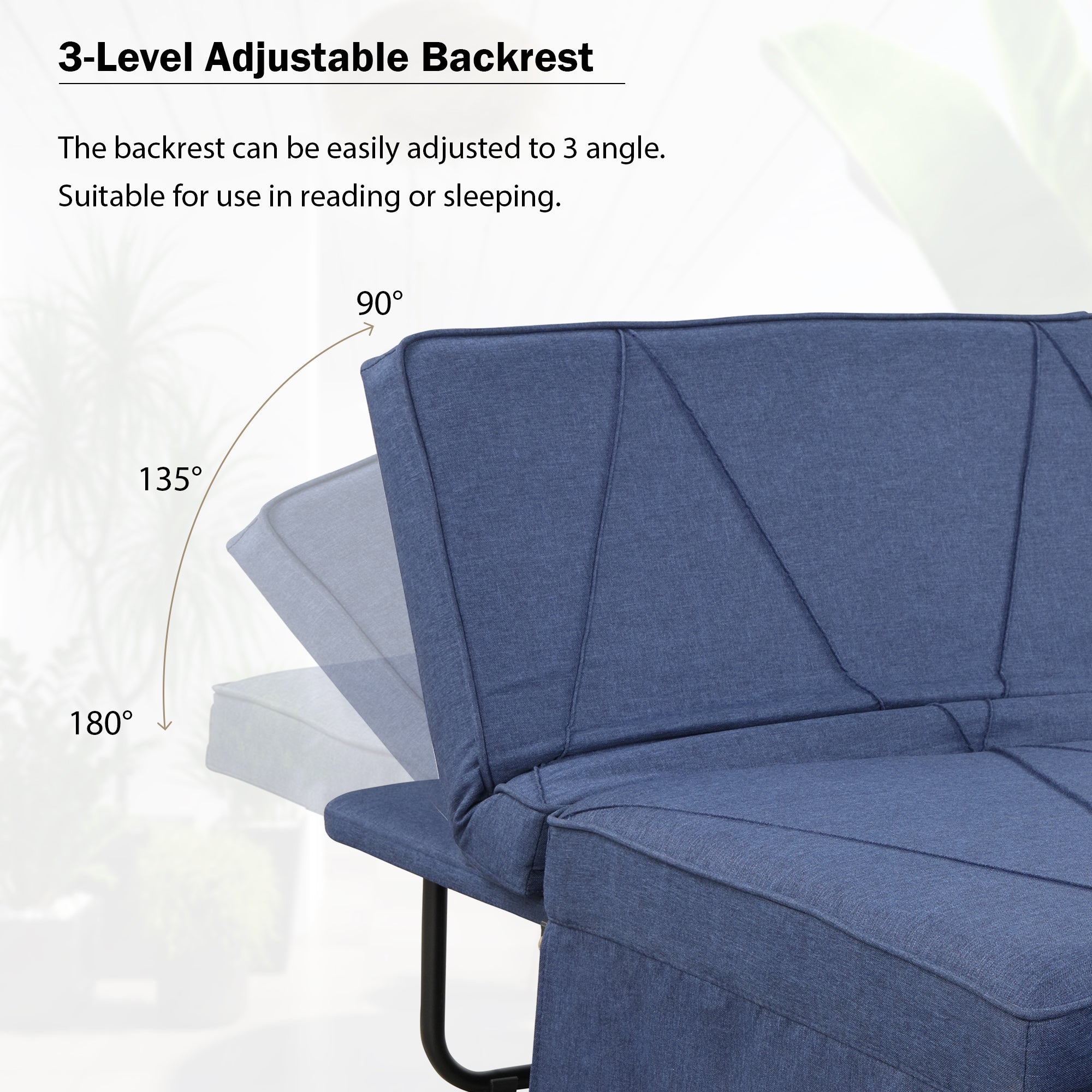 Orisfur.Sofa Bed,4-in-1Folding Ottoman Sofa Bed Sleeper Chair Convertible Chair into Bed with Adjustable Backrest Sleeper Couch Bed for Living Room/Small Apartment/Adults - Atlantic Fine Furniture Inc