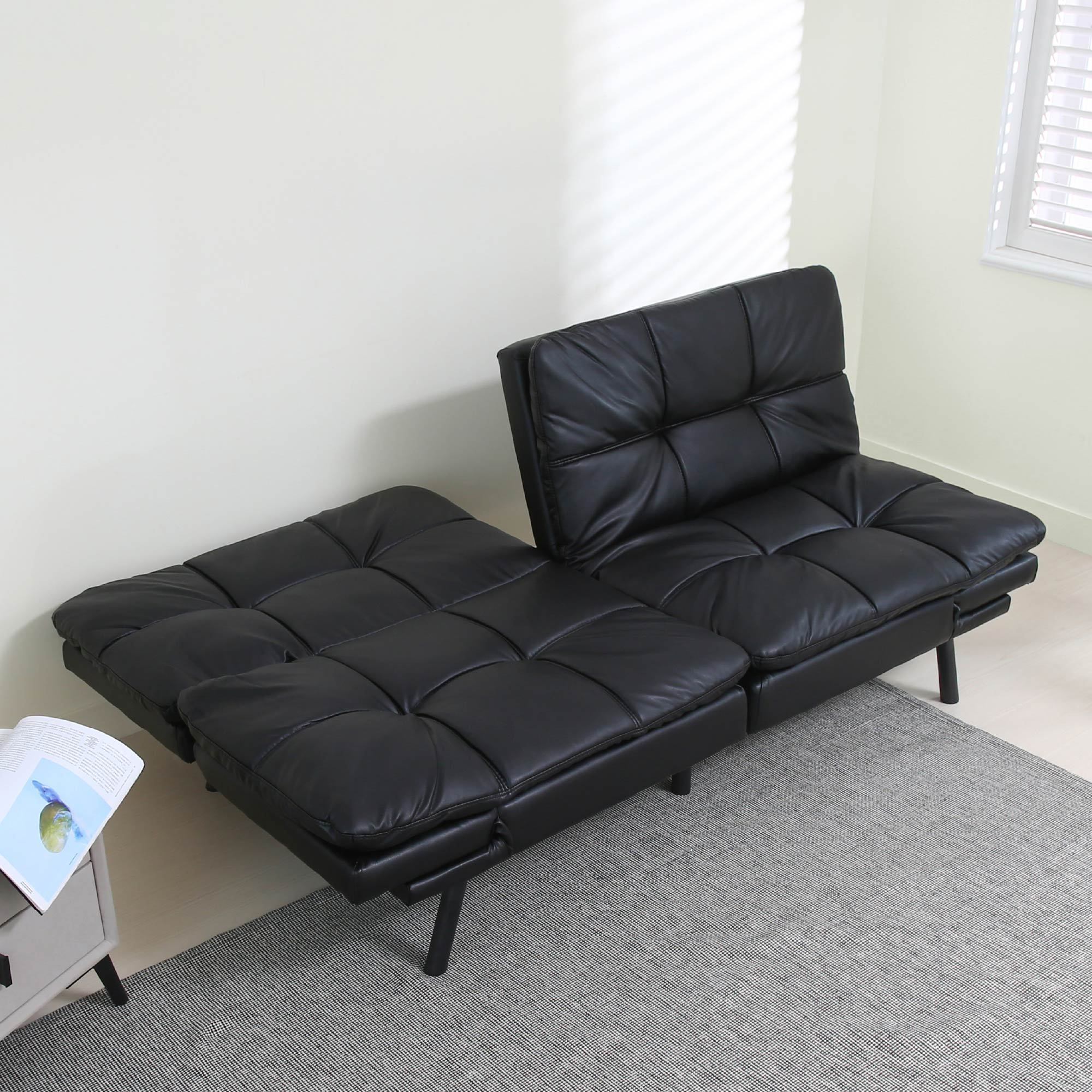Convertible Memory Foam Futon Couch Bed, Modern Folding Sleeper Sofa-SF267PUBK - Atlantic Fine Furniture Inc