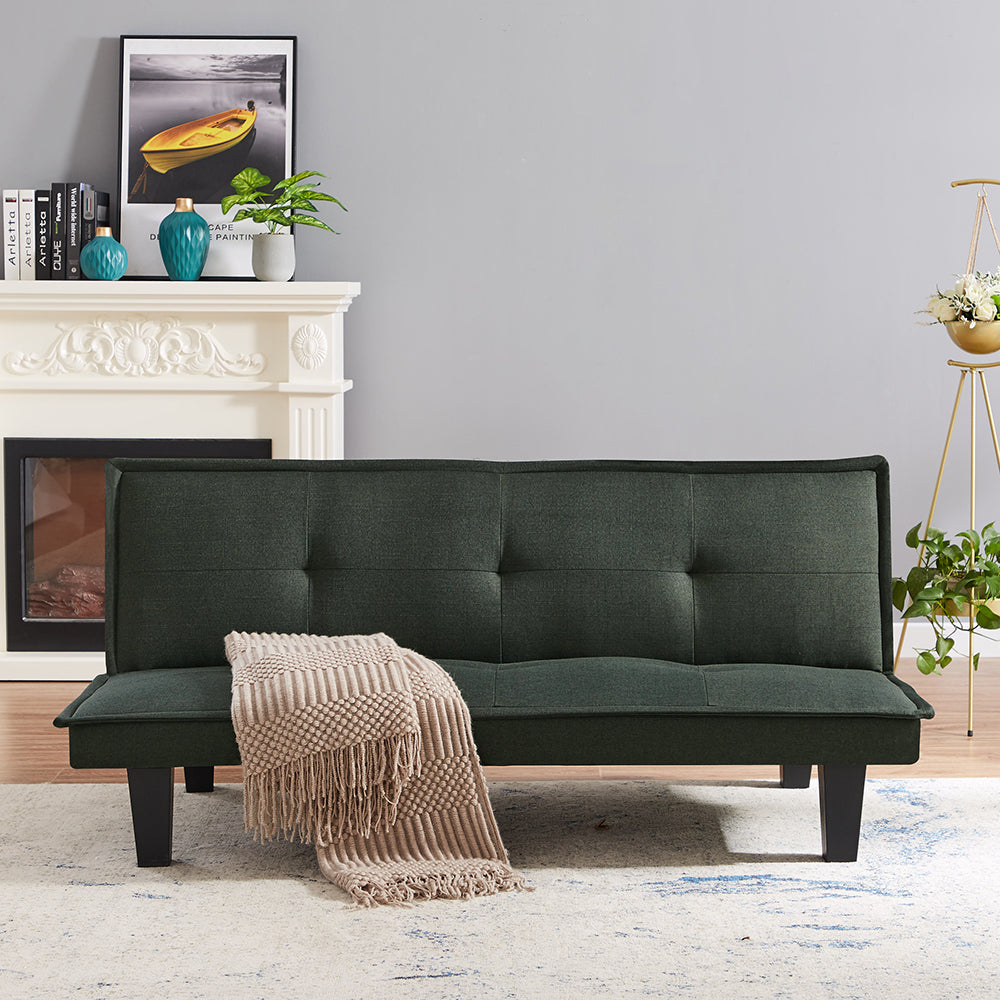 Modern Fabric Futon Sofa Bed , Convertible Folding Futon Sofa Bed Sleeper for Home Living Room .(Dark Grey ) - Atlantic Fine Furniture Inc